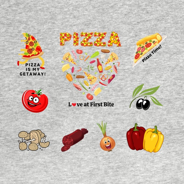 Love at First Bite Pizza Lover by IlanaArt